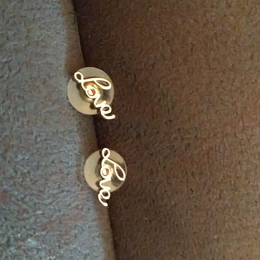 Betsey Johnson Gold Love earrings